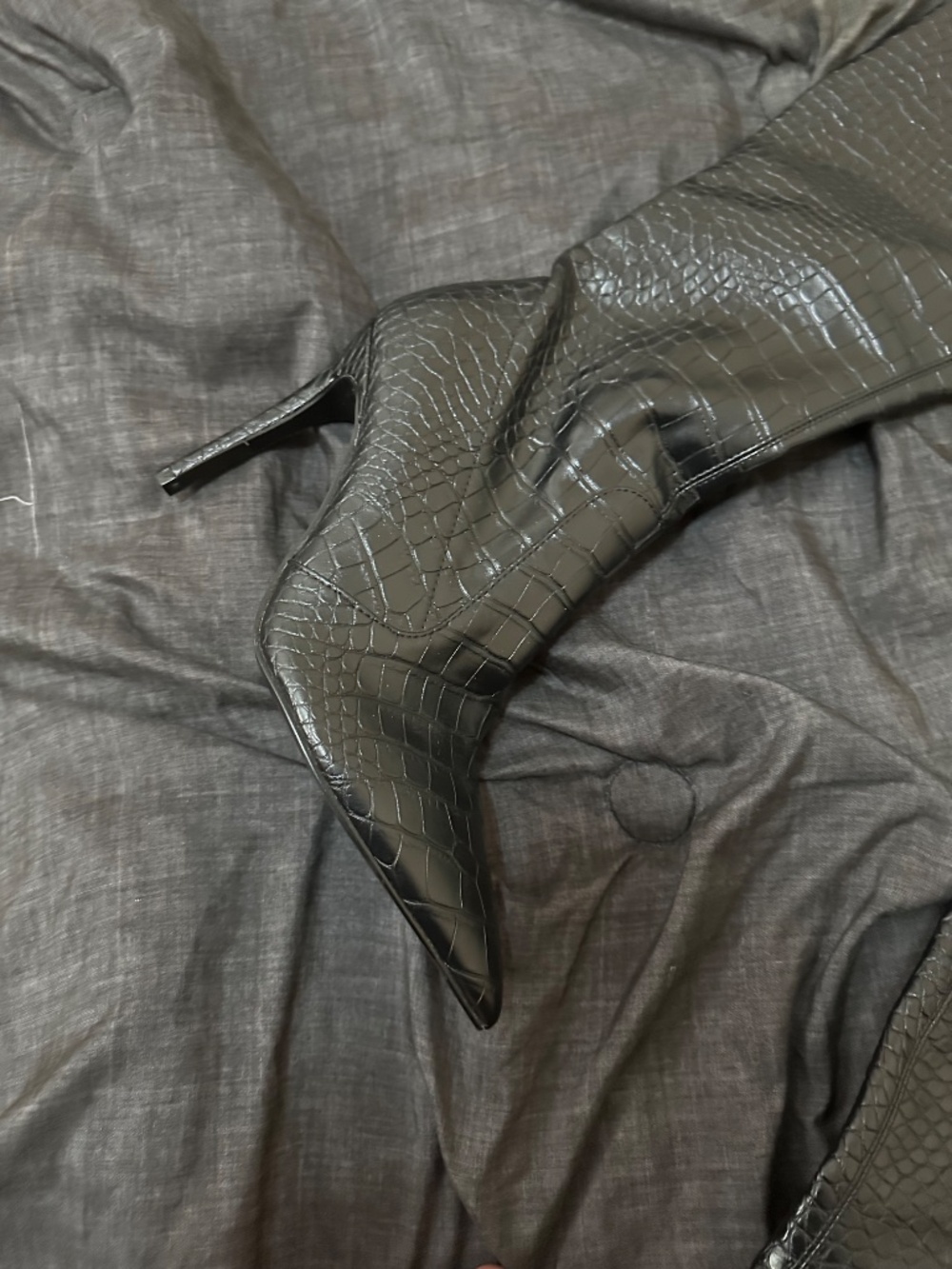 Guess Baiwa Croc Over-the-Knee Boots - Picture 7 of 8